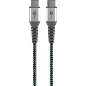 Câble Textile USB-C vers USB-C avec Connecteurs Métalliques 1 m