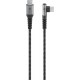 Câble Textile USB-C™ vers USB-C™ avec Fiches Métalliques (Gris Sidéral/Argent), 90°, 2 m
